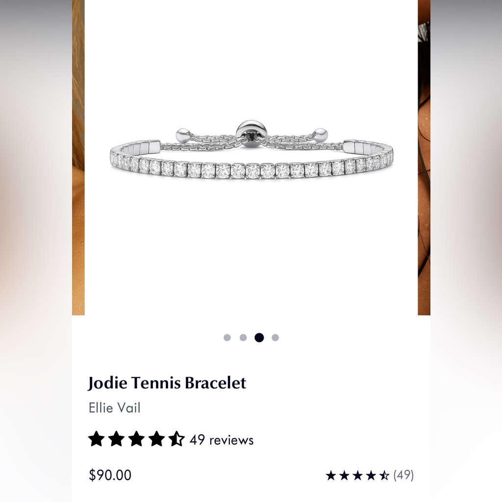 Ellie Vail Silver Tennis Bracelet 50$